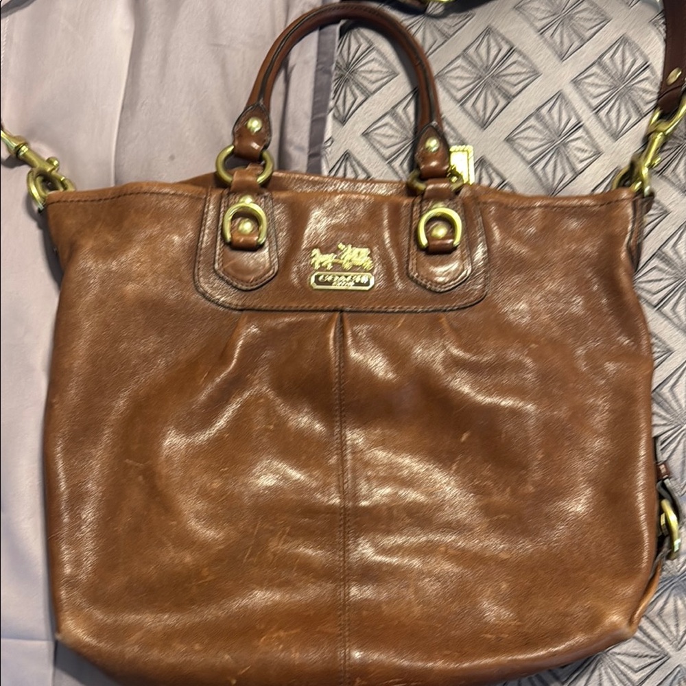 Coach Brown Leather Tote Bag